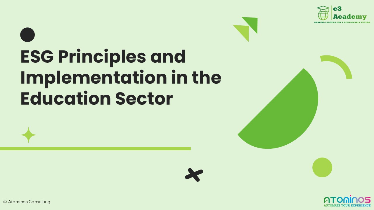 ESG Principles and Implementation in the Education Sector